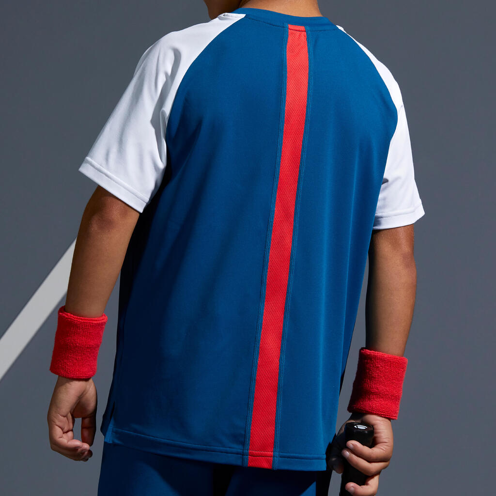 T-Shirt 500 Kinder blau/rot
