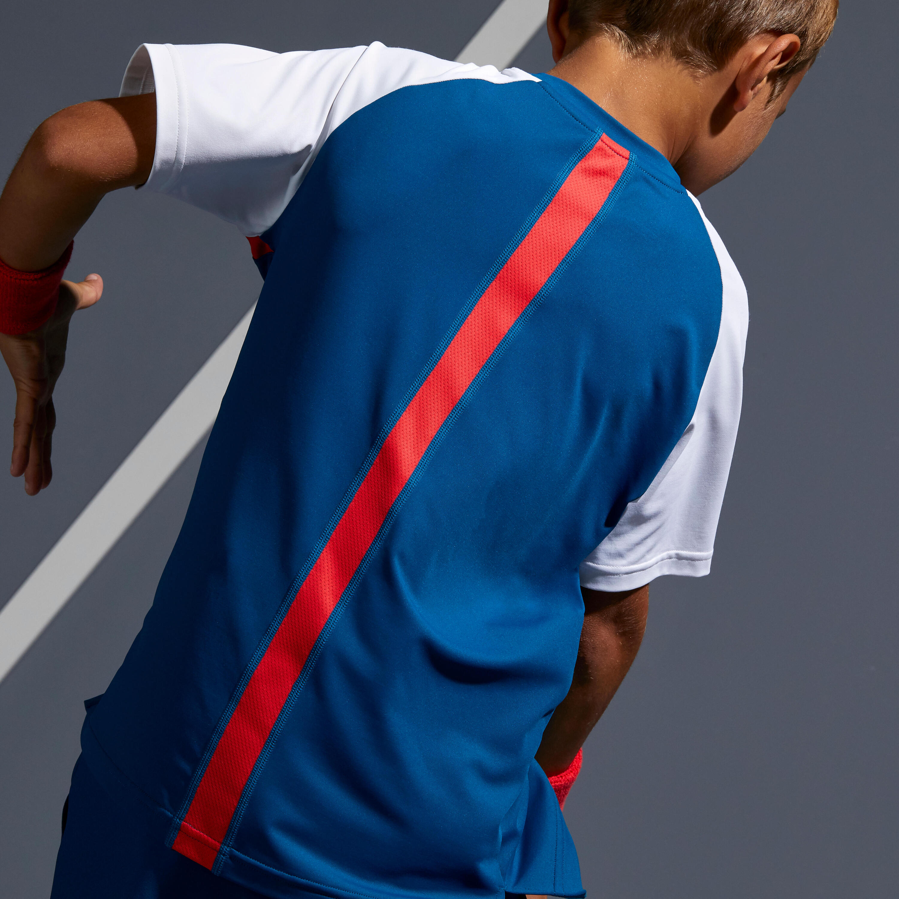 500 Kids' T-Shirt - Blue/Red 5/10