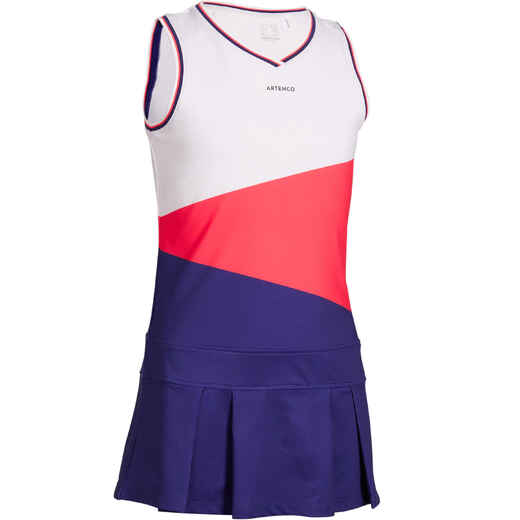 
      Tenniskleid 500 weiß/rosa/blau
  