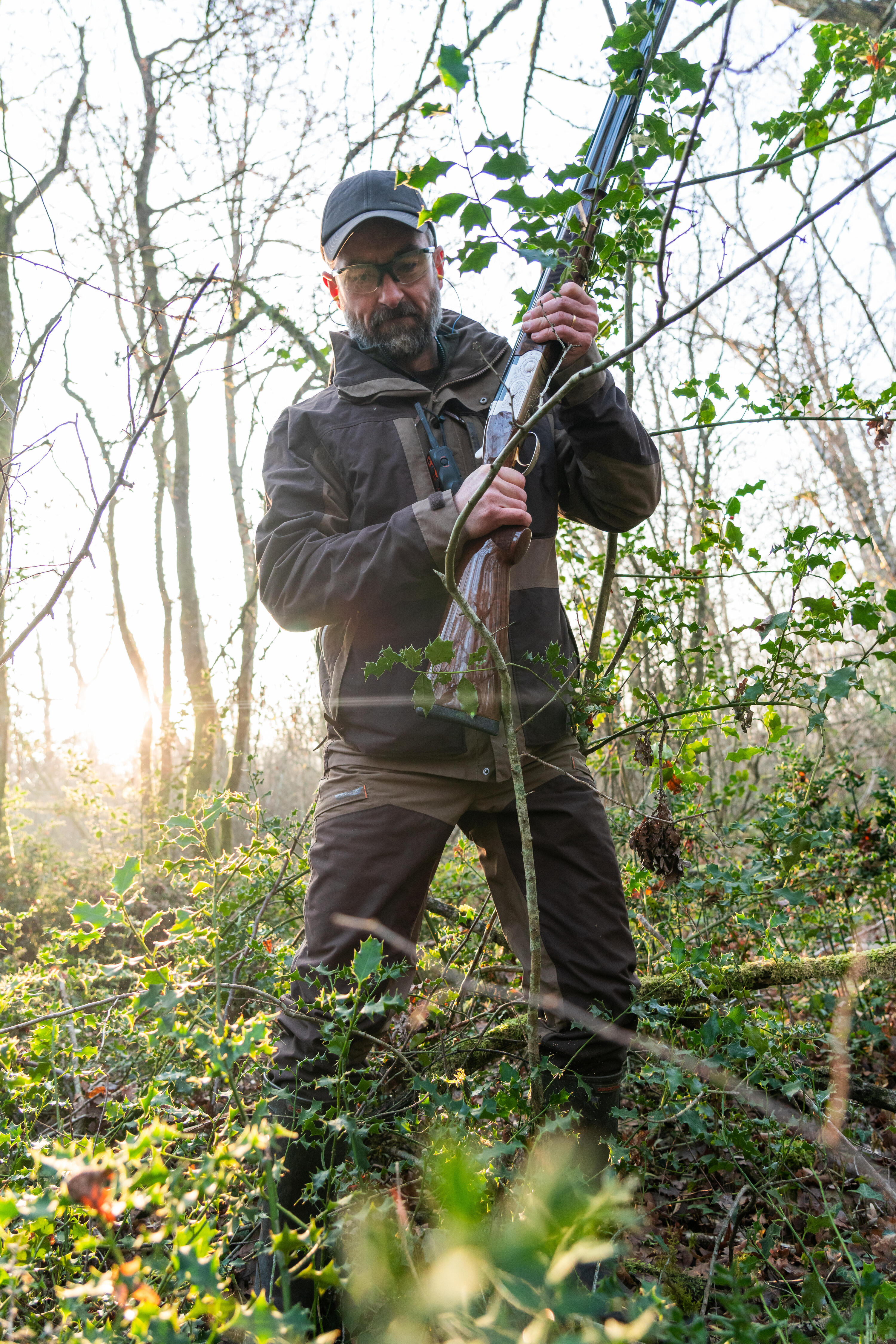 VESTE CHASSE IMPERMEABLE RENFORT MARRON 500 2/22