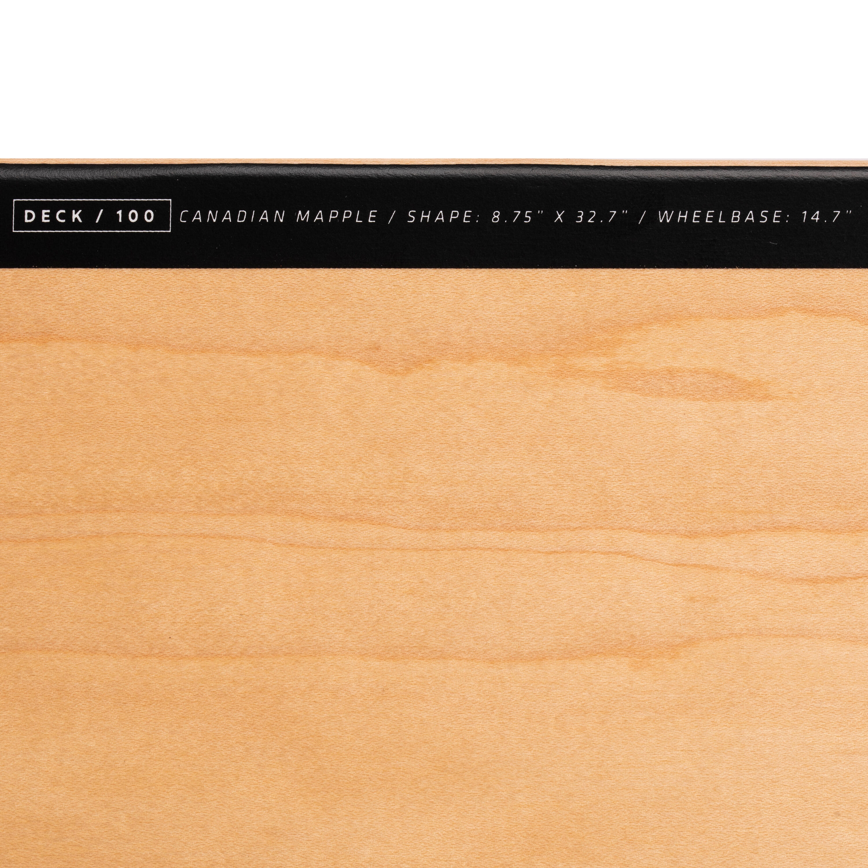 Maple Skateboard Deck DK100 8.75" - Wood/Black 4/8