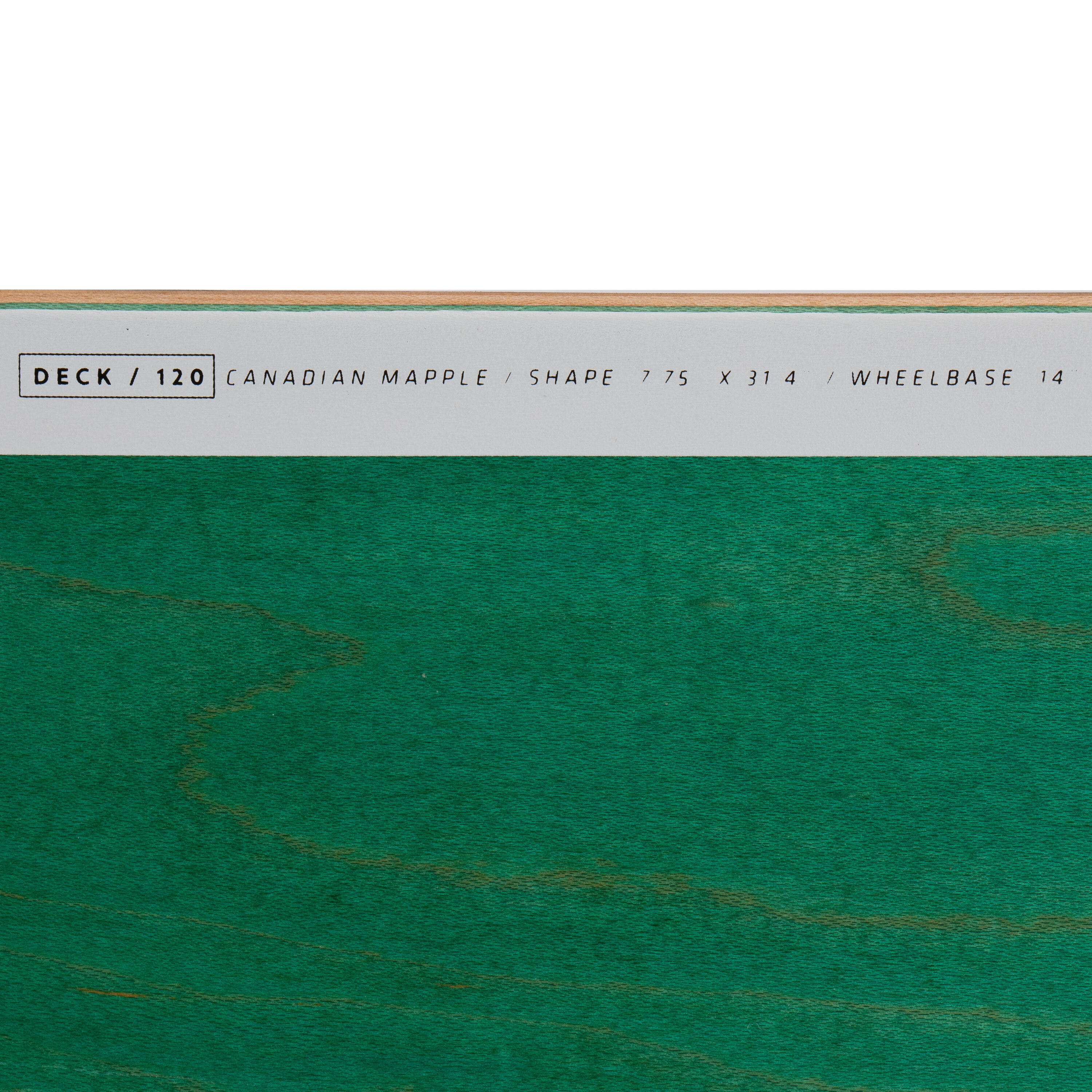 Maple Skateboard Deck Greetings DK120 7.75" - Green 5/8