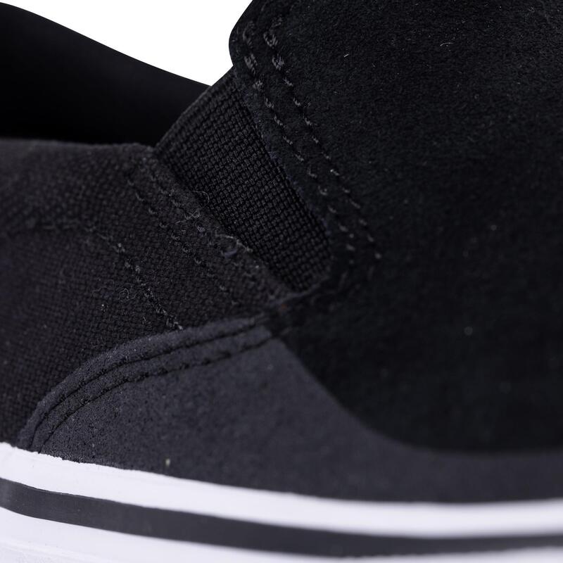 Zapatillas bajas Slip-On de skateboard adulto VULCA 500 negro / blanco