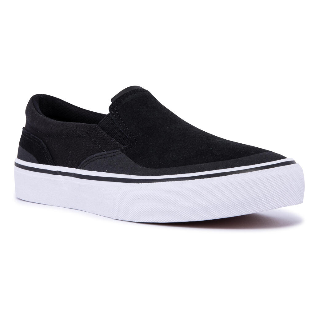 Chaussures basses Slip-On de skateboard adulte VULCA 500 noire / blanc