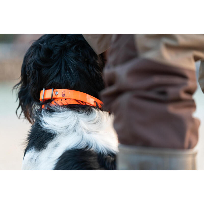 Collar Perro Solognac 500 Ajustable Plastico naranja Fluorescente