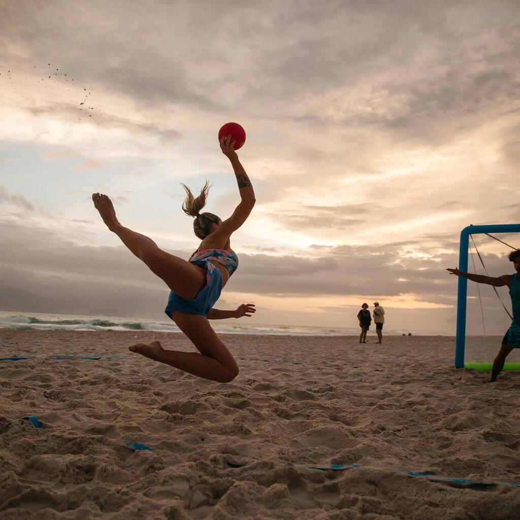 HIG500 Beach Handball Inflatable Goal - Blue/Yellow