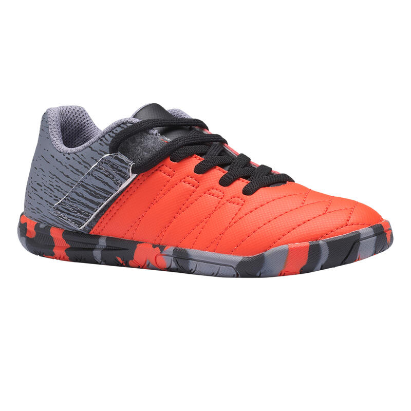 Chaussure de Futsal enfant CLR 500 à scratch rouge