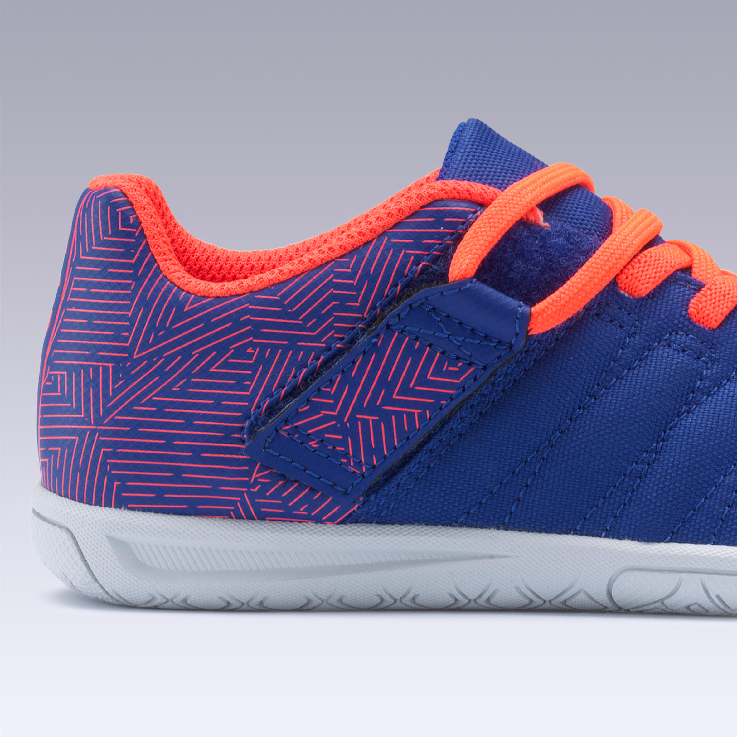 CLR 500 Kids' Rip-Tab Futsal Trainers - Blue/Orange 10/14