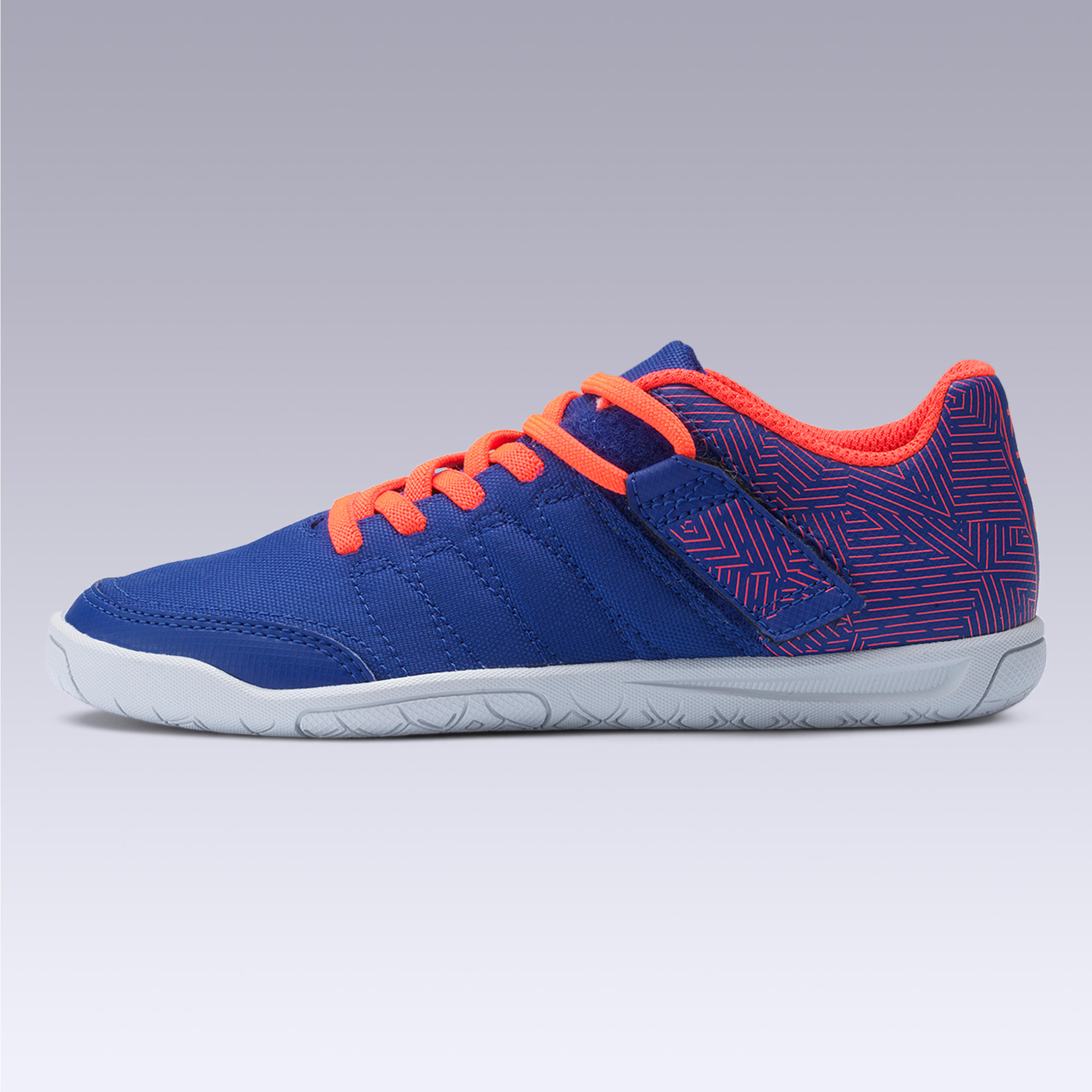 CLR 500 Kids' Rip-Tab Futsal Trainers - Blue/Orange 4/14