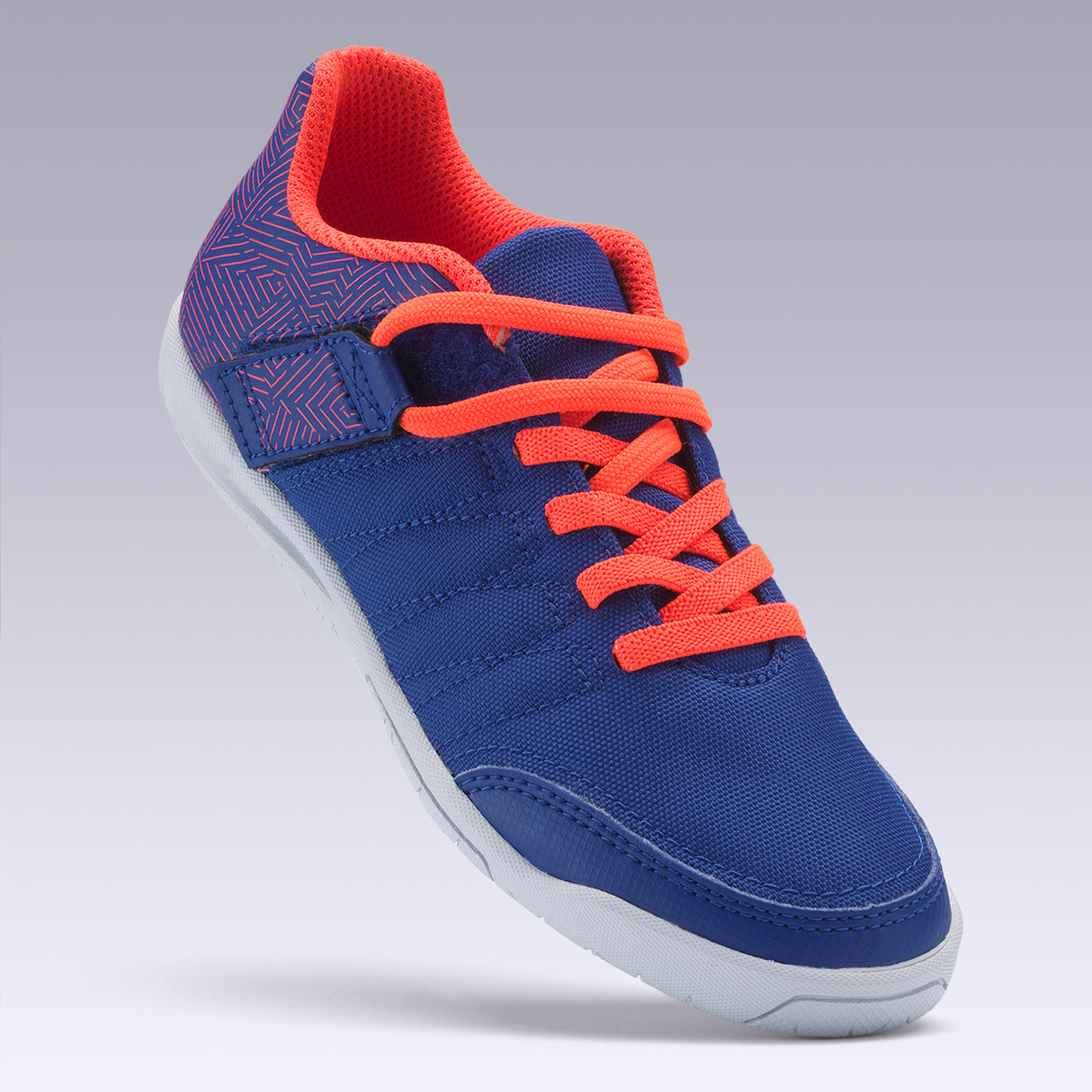 CLR 500 Kids' Rip-Tab Futsal Trainers - Blue/Orange 7/14