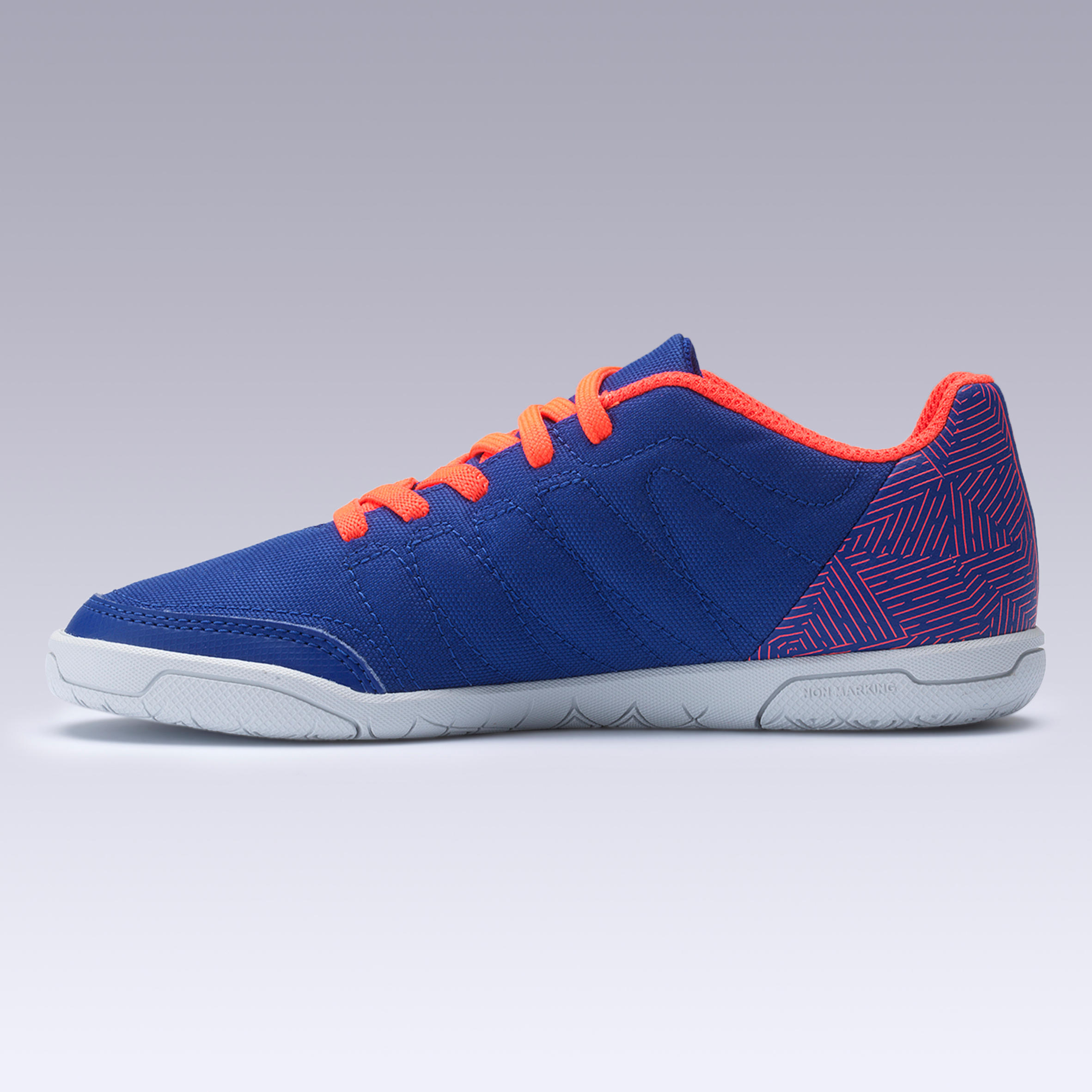 CLR 500 Kids' Rip-Tab Futsal Trainers - Blue/Orange 3/14