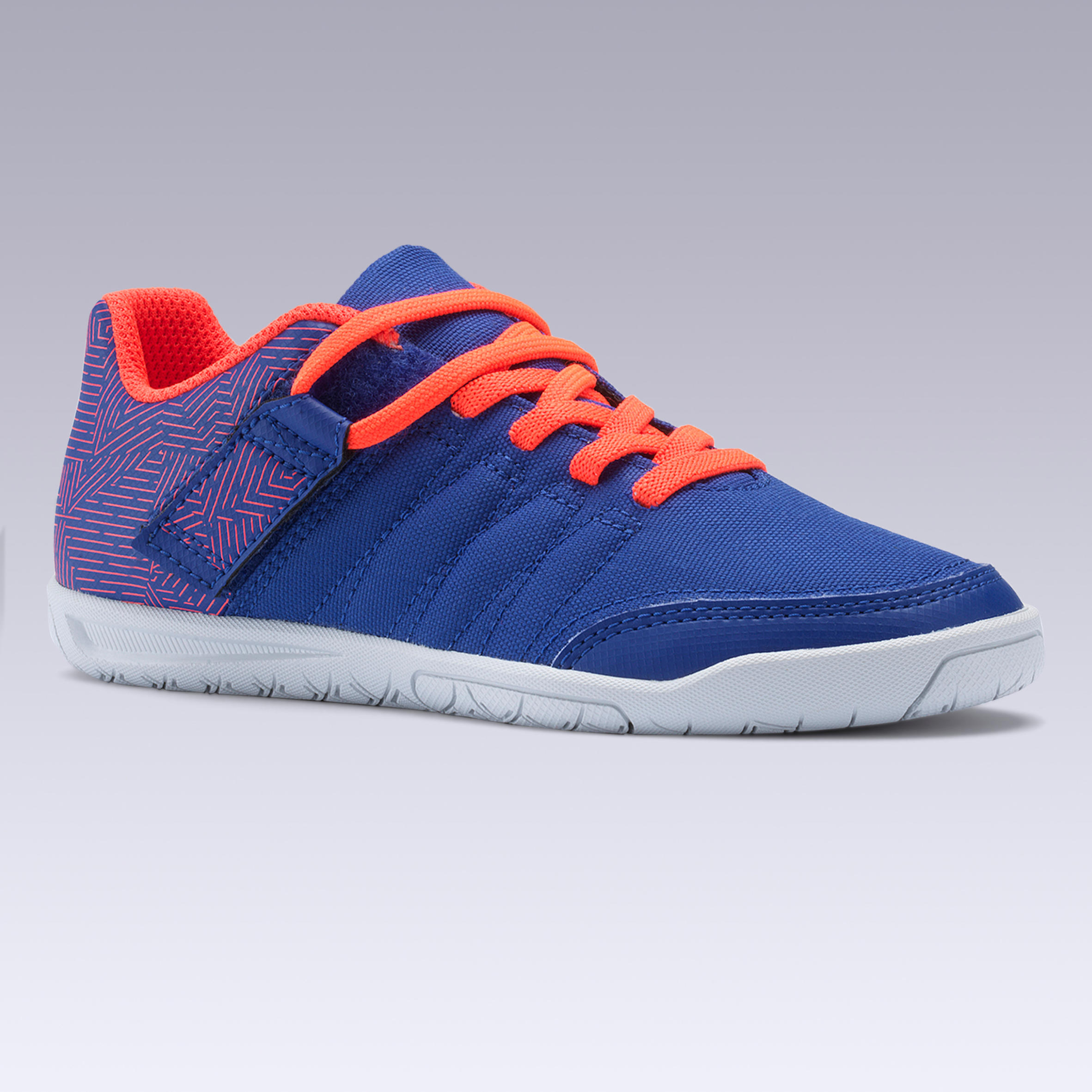 CLR 500 Kids' Rip-Tab Futsal Trainers - Blue/Orange 14/14