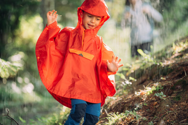 Poncho Mendaki Anak MH100 Tahan Air - Biru Navy - Decathlon