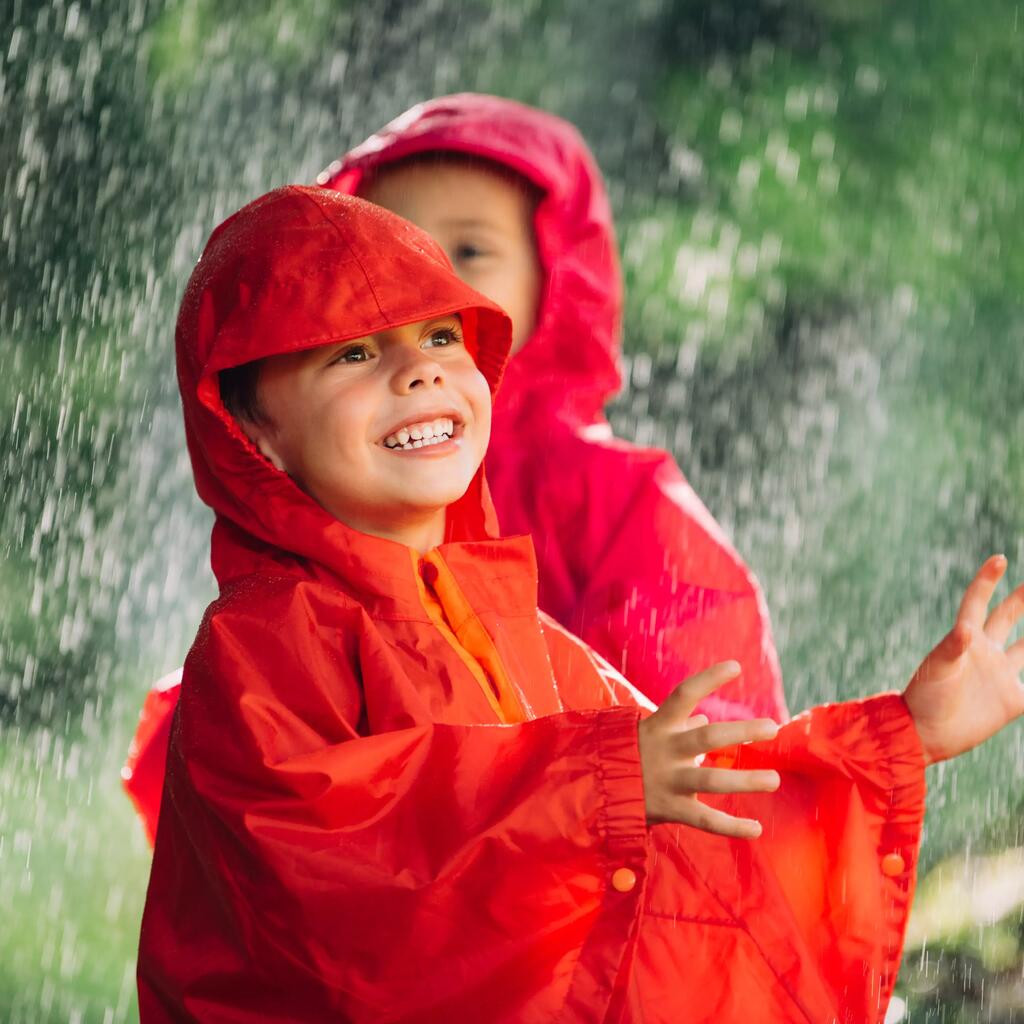 Kids’ Waterproof Hiking Poncho MH100 Pink