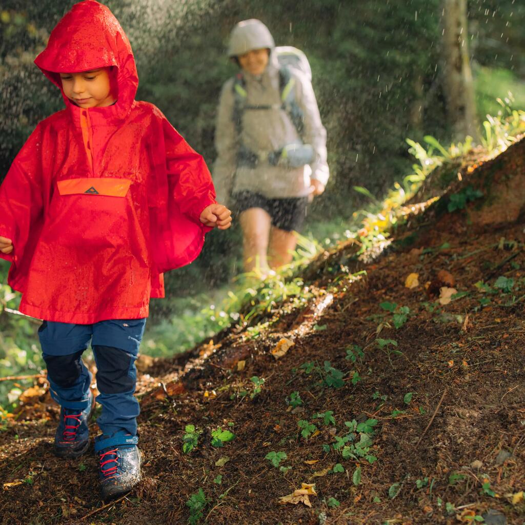 Kids’ Waterproof Hiking Poncho MH100 Pink