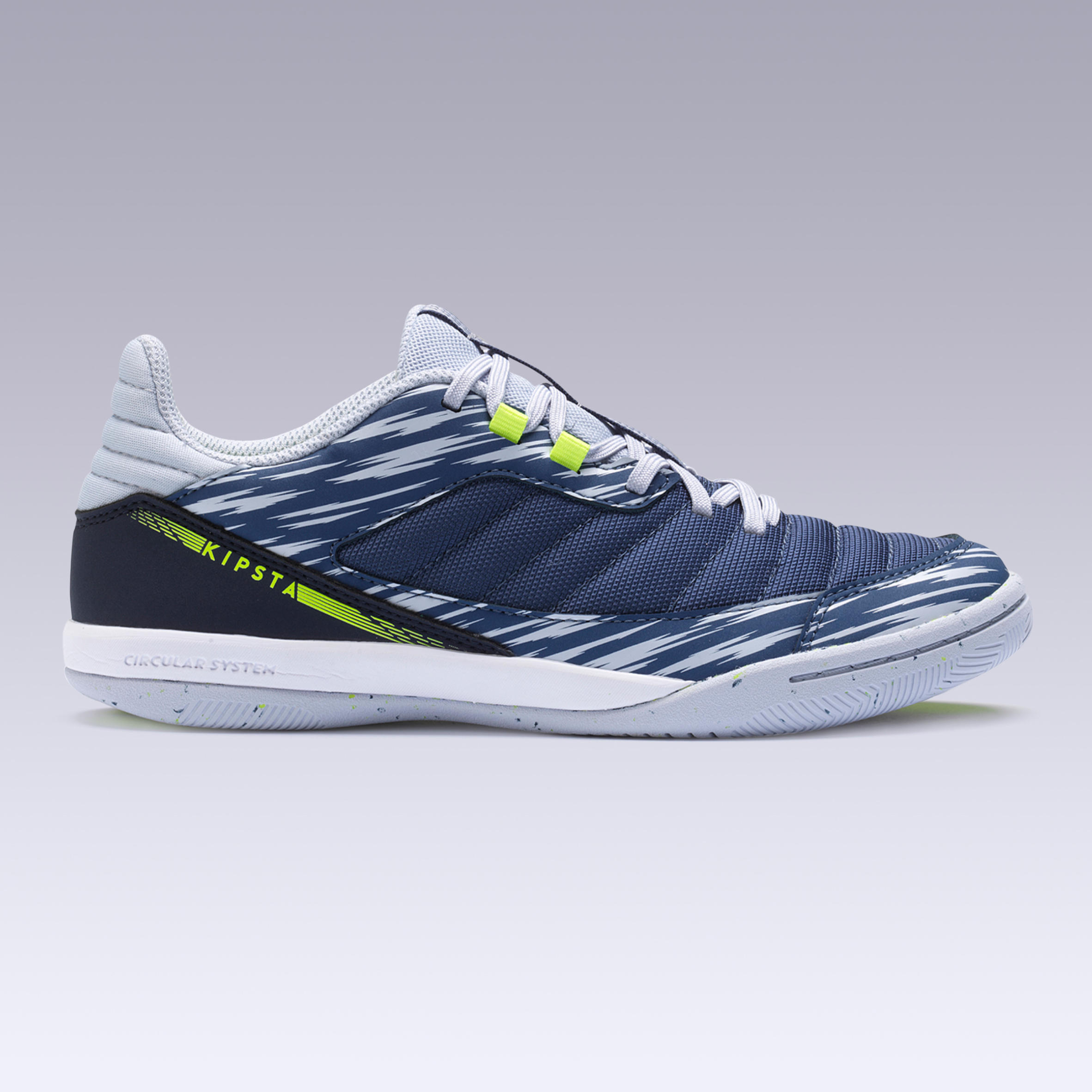 Eskudo 500 Kids' Futsal Trainers - Blue/Grey 5/12