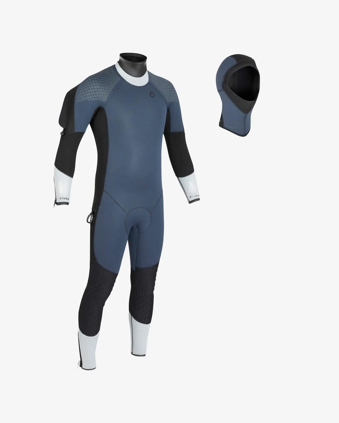 COMBINAISON DE PLONGÉE SOUS-MARINE SEMI-ÉTANCHE SCD500 HOMME 7MM POUR EAU FROIDE
