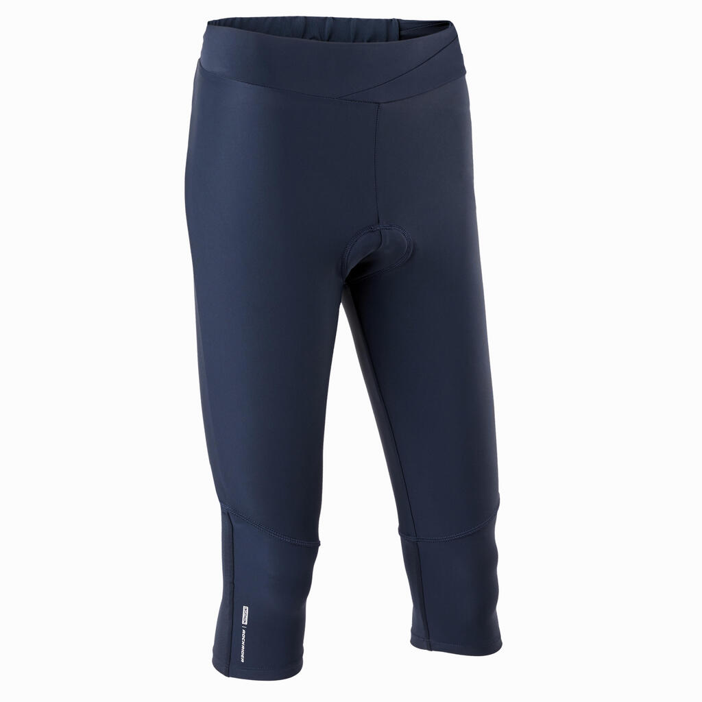 3/4-Radhose RC500 Damen marineblau