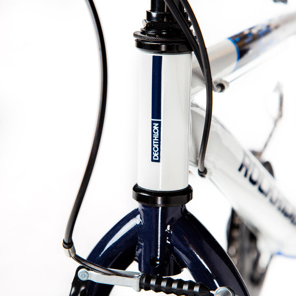 Bicicleta infantil 6 - 9 años rodada 20 blanco azul st 120