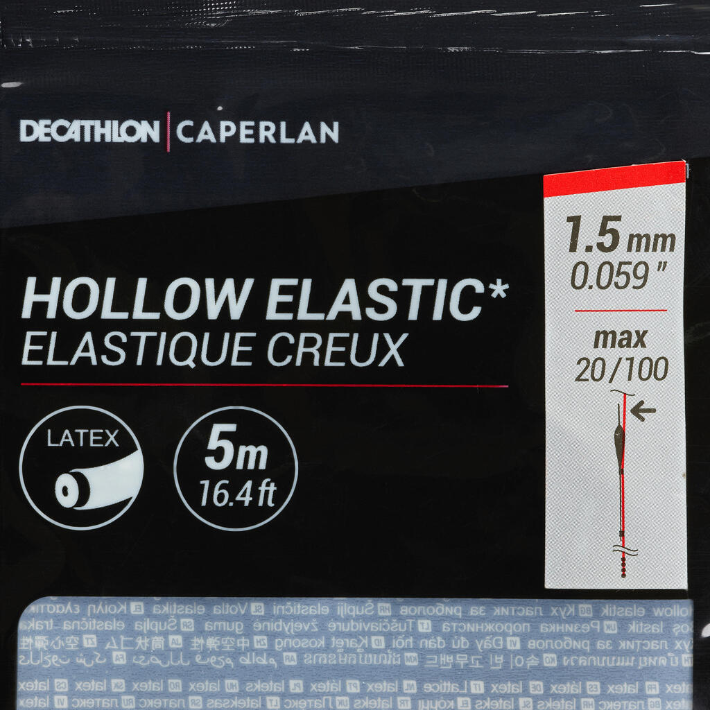 HOLLOW LATEX ELASTIC 1.3mm 5M PF-PA HE