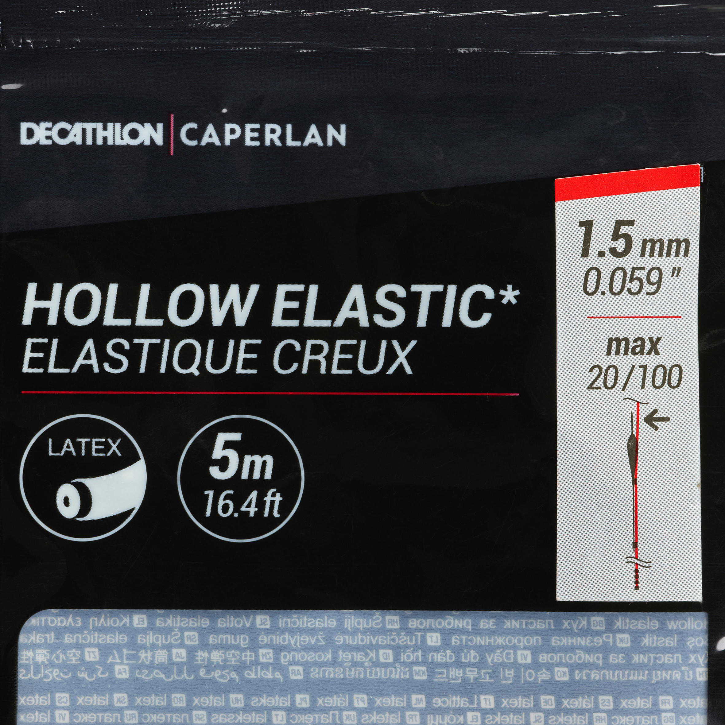 HOLLOW LATEX ELASTIC 1.5mm 5M PF-PA HE 3/3