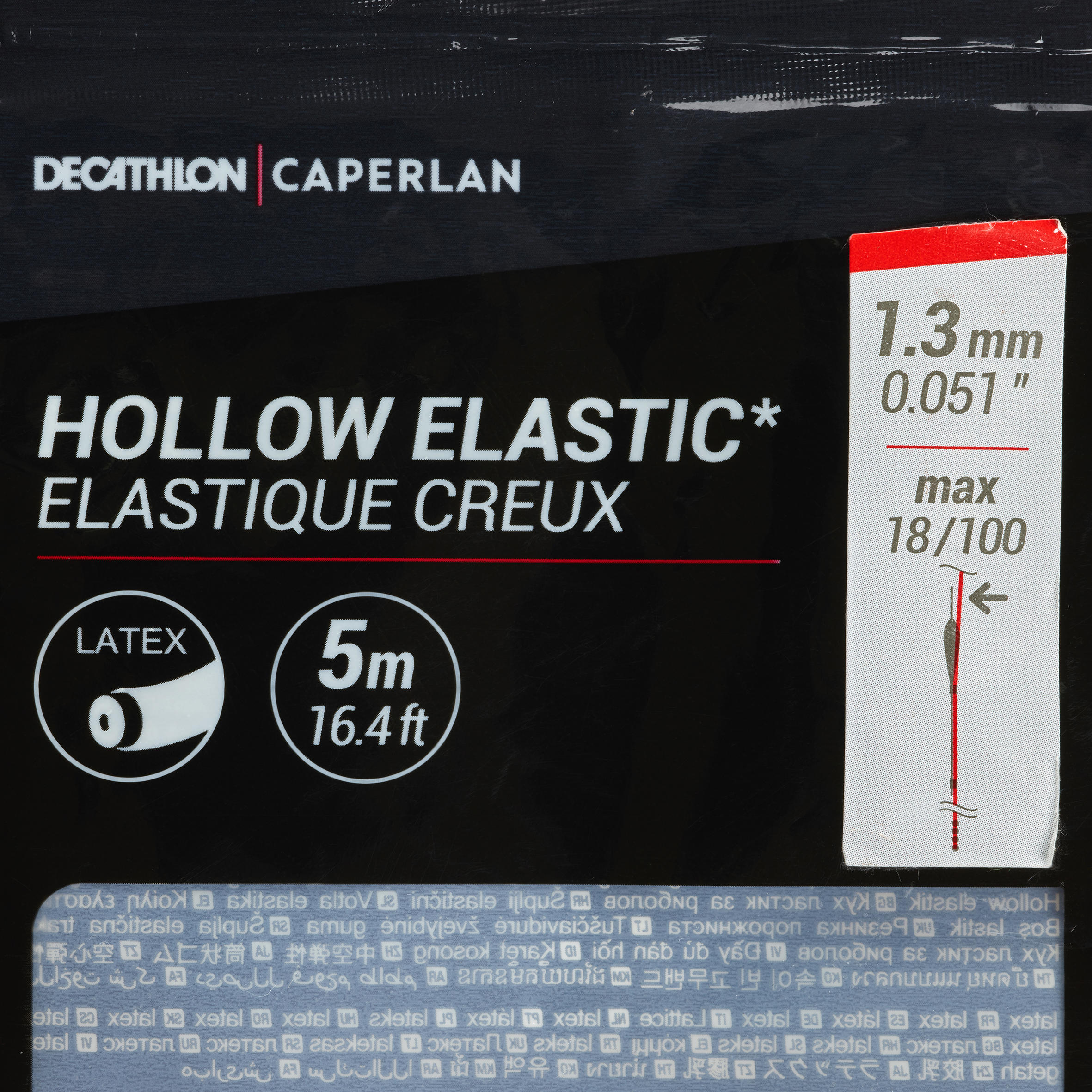 HOLLOW LATEX ELASTIC 1.3mm 5M PF-PA HE 3/3
