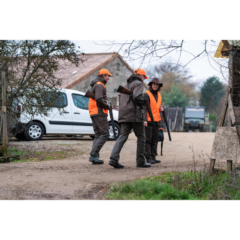 VESTE CHASSE imperméable MARRON 500