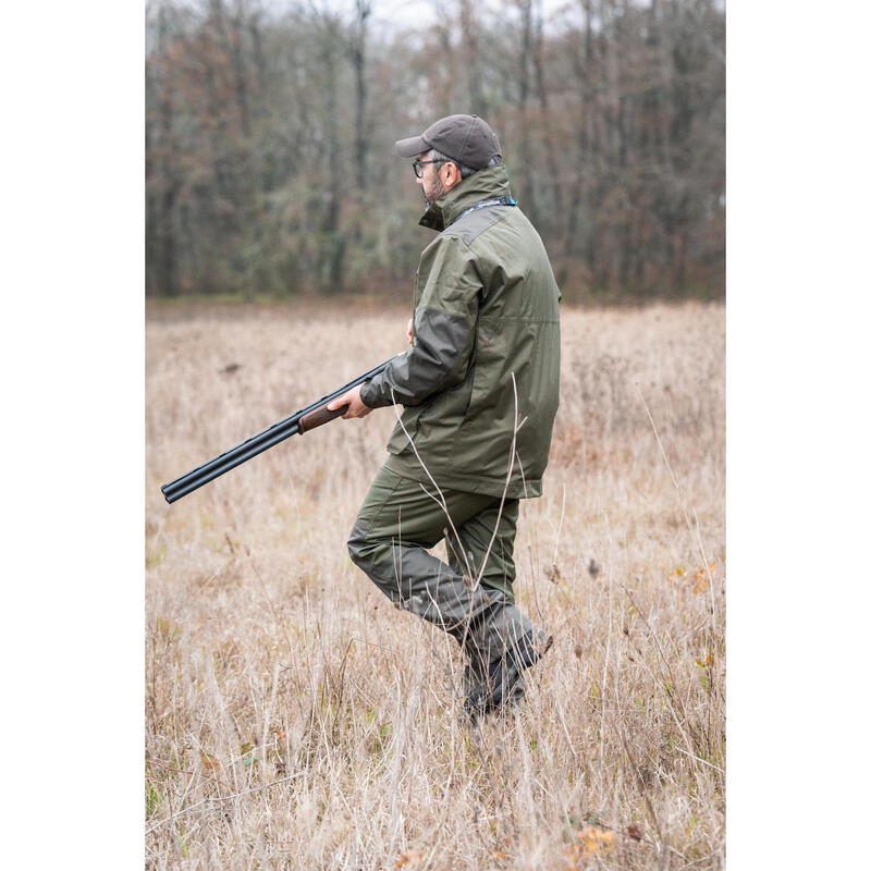 VESTE CHASSE imperméable VERTE 500