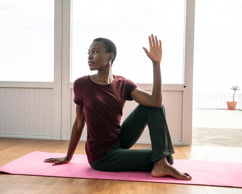 woman doing yoga