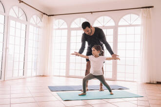 kid yoga with dad