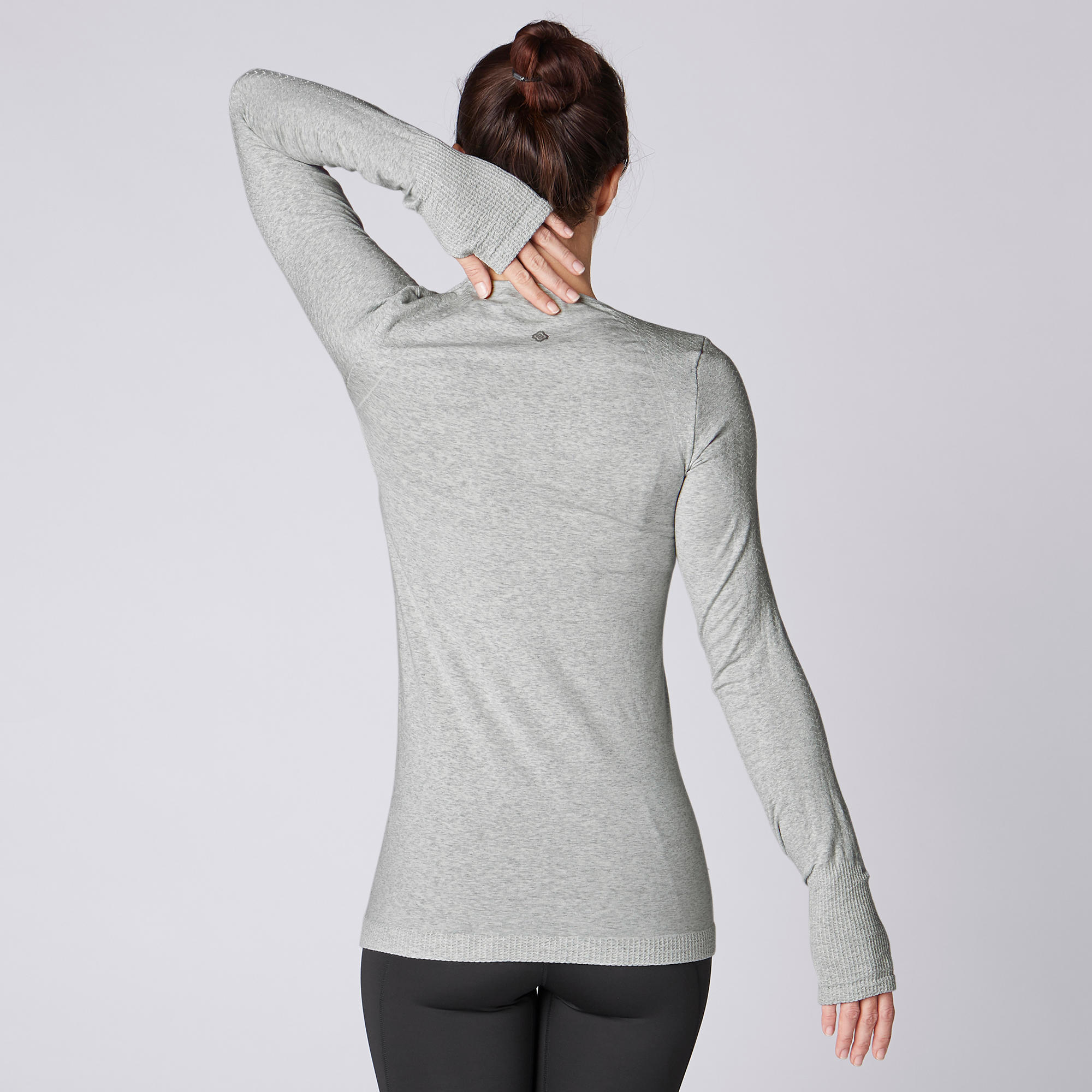 Seamless Long-Sleeved Gentle Yoga T-Shirt - Light Grey 4/7