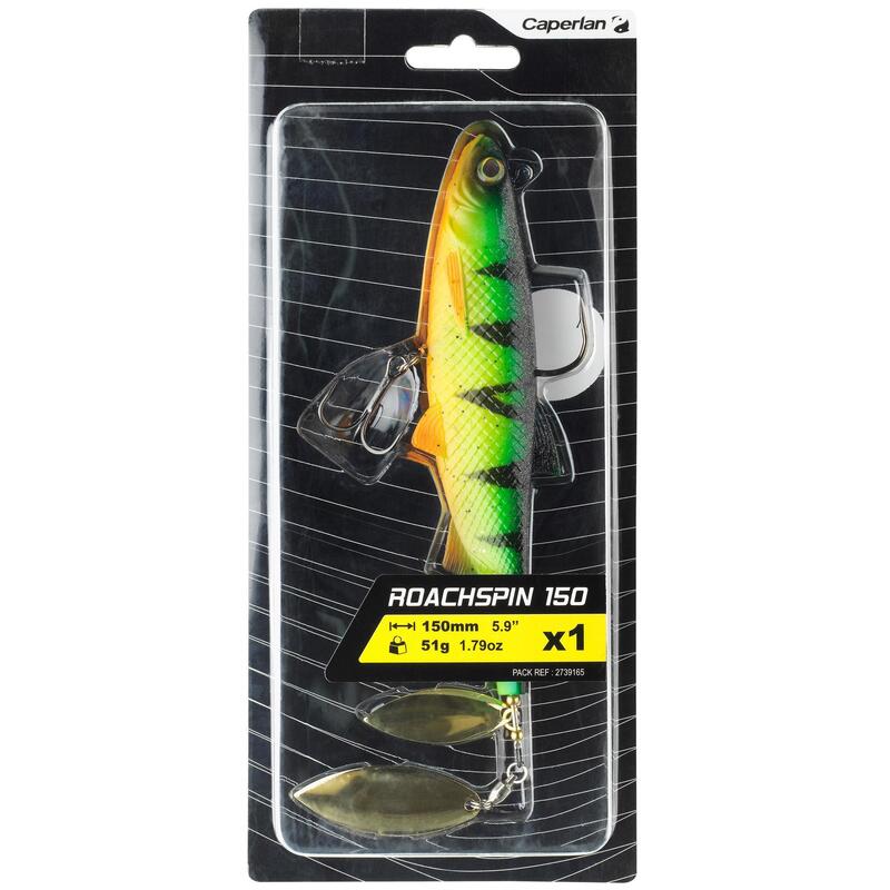 Gummiköder Shad mit Spinnerblättern Roachspin 150 Firetiger Spinnfischen