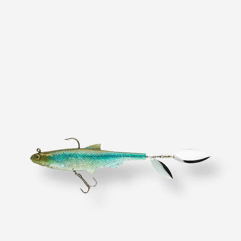 Nălucă flexibilă SHAD cu paletă pescuit cu năluci ROACHSPIN 150 spate albastru