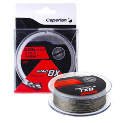 TRESSE PÊCHE AUX LEURRES TX8 GRISE 300M 25/100