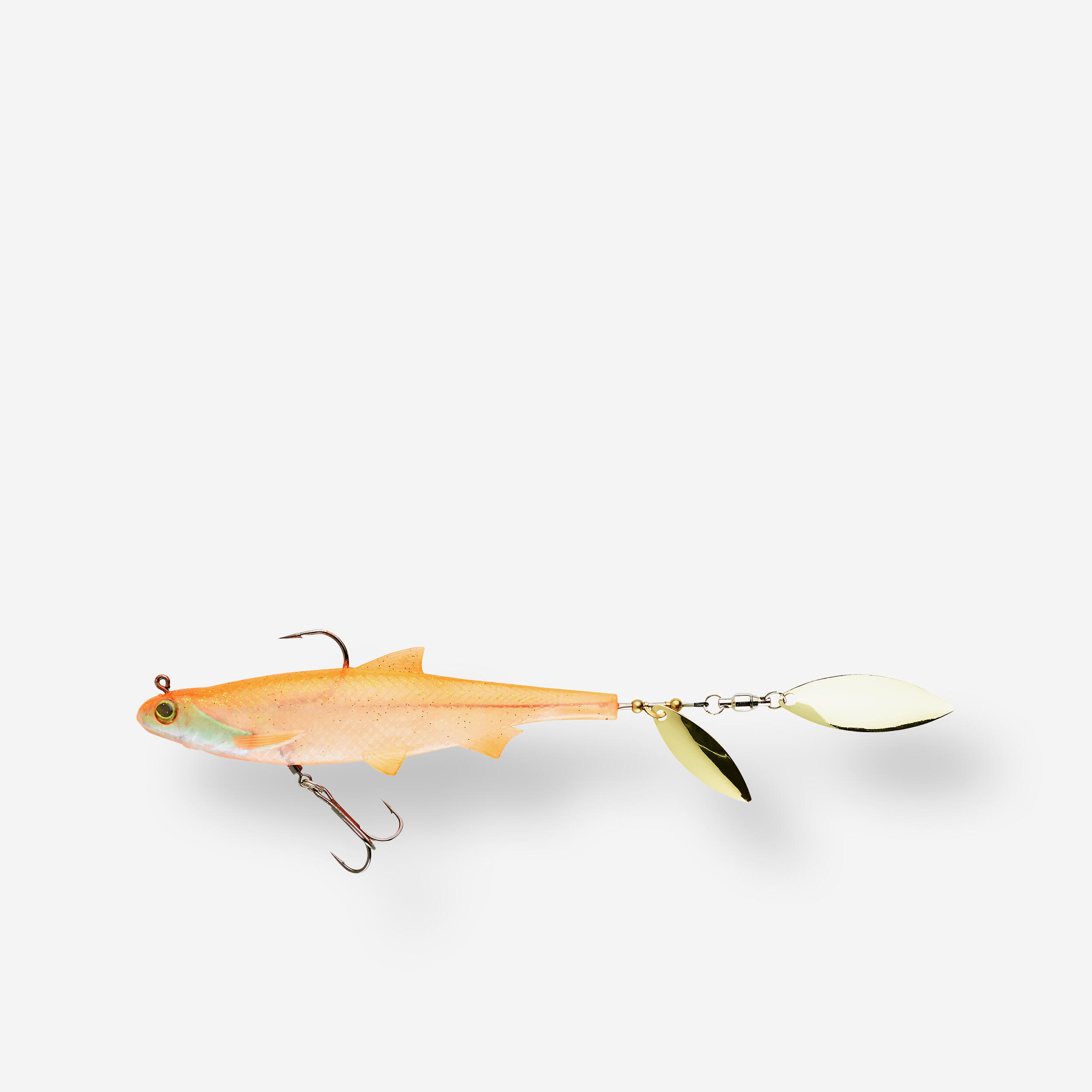 CAPERLAN LURE FISHING ROACHSPIN 120 ORANGE BLADED SHAD SOFT LURE