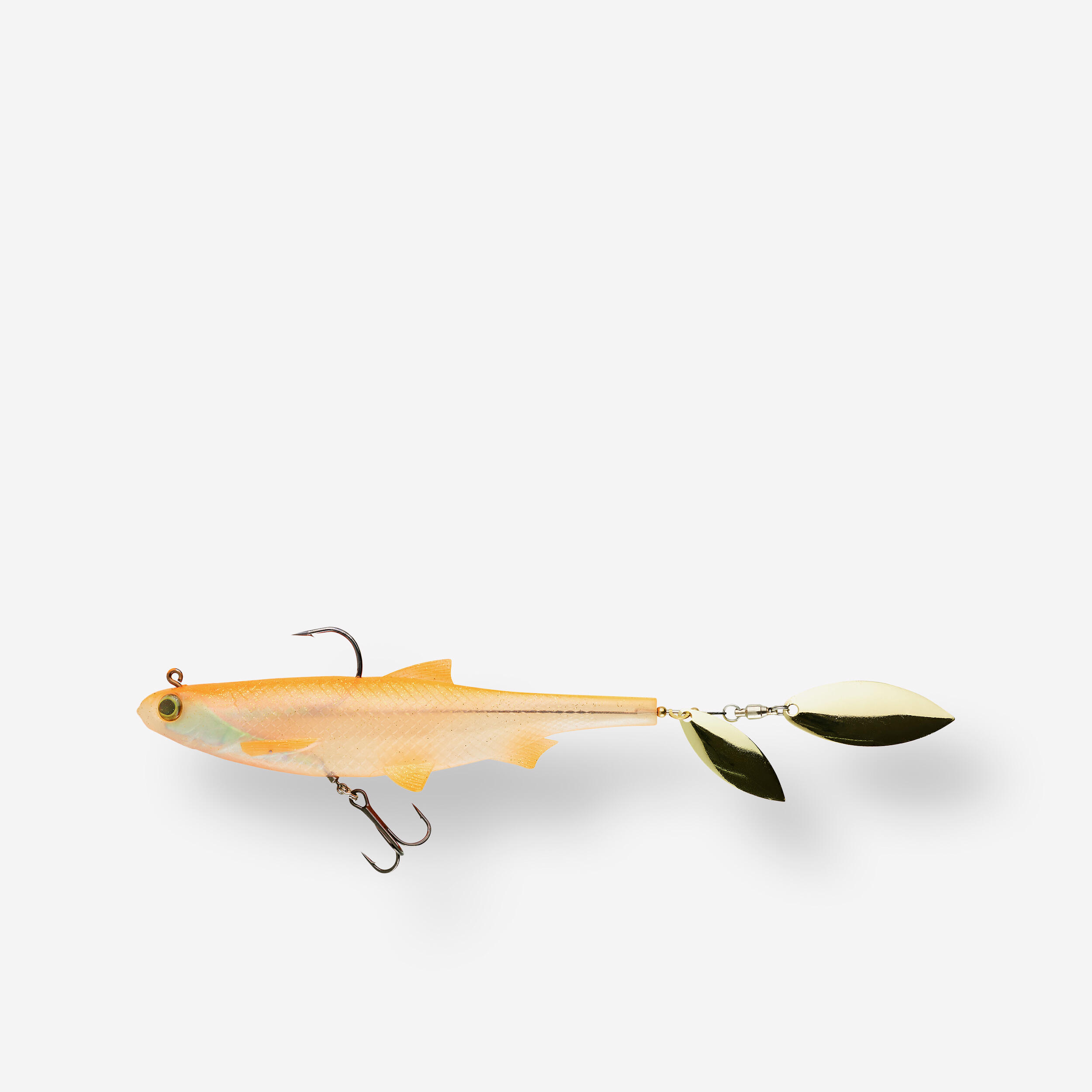 CAPERLAN LURE FISHING ROACHSPIN 150 ORANGE BLADED SHAD SOFT LURE