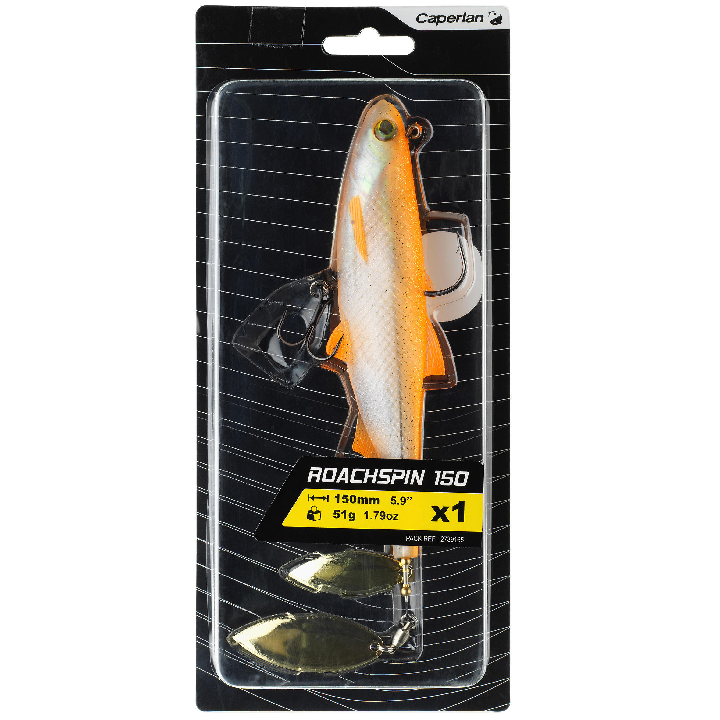 LURE FISHING ROACHSPIN 150 ORANGE BLADED SHAD SOFT LURE 2/3