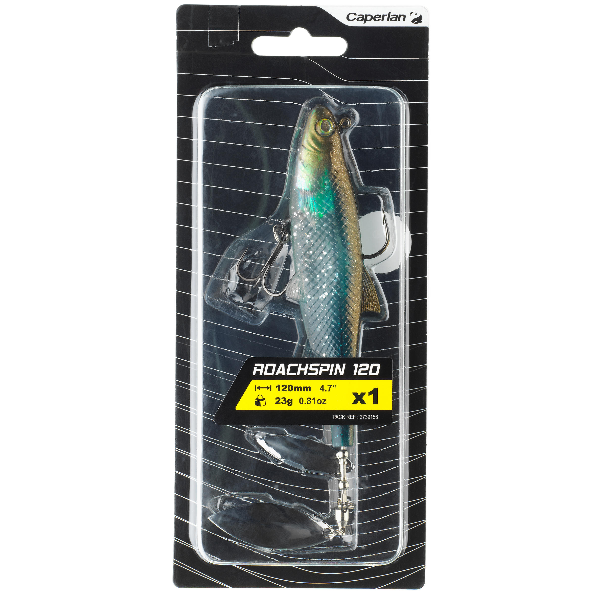 LEURRE SOUPLE SHAD A PALETTE PÊCHE AUX LEURRES ROACHSPIN 120 DOS BLEU 2/3