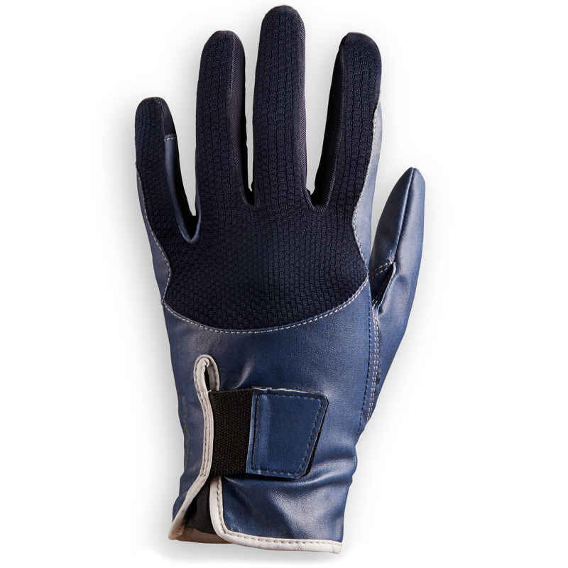 560 Kids' Horse Riding Gloves - Navy/Blue