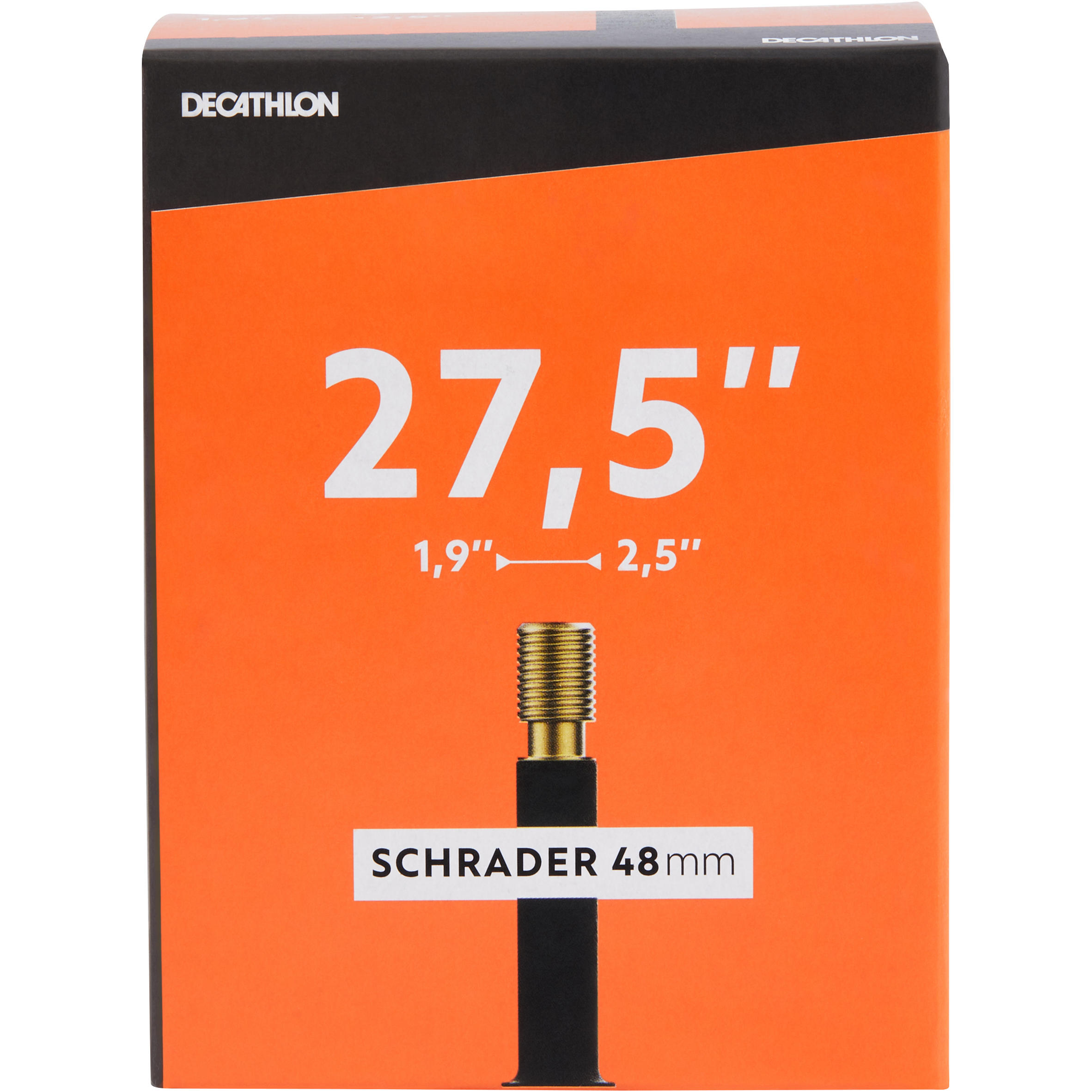 27.5x1.9/2.5 48 mm Schrader Valve Inner Tube - DECATHLON