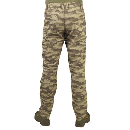 Легкі штани 100 для полювання - Зелений камуфляж