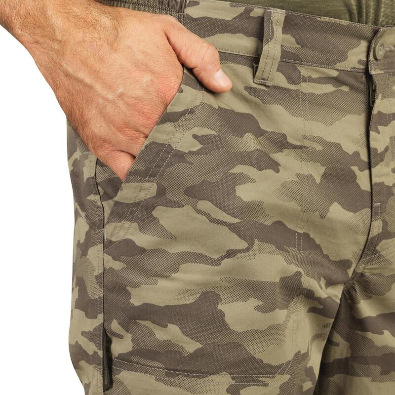 Pantalón De Caza Hombre Solognac 100 Ligero Camuflaje Militar Island Verde L