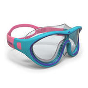 SWIMMING POOL MASK SWIMDOW SIZE S CLEAR LENSES - BLUE PINK