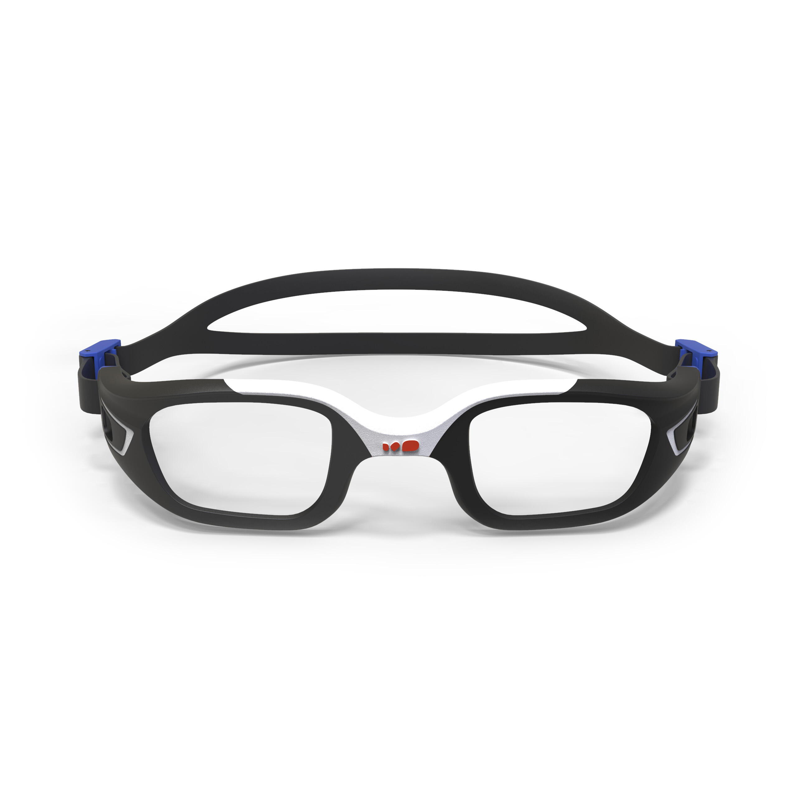 Monture Lunettes de Natation Correctrices Myopie Taille L SELFIT Noir Blans 4/9