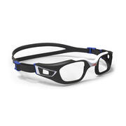 SWIMMING POWERED GOGGLES SELFIT FRAME SIZE L - WHITE / BLACK