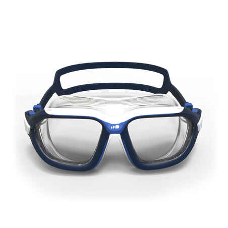 SWIMMING POOL MASK ACTIVE SIZE L CLEAR LENSES - WHITE / BLUE