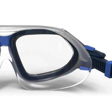 SWIMMING POOL MASK ACTIVE SIZE L CLEAR LENSES - WHITE / BLUE