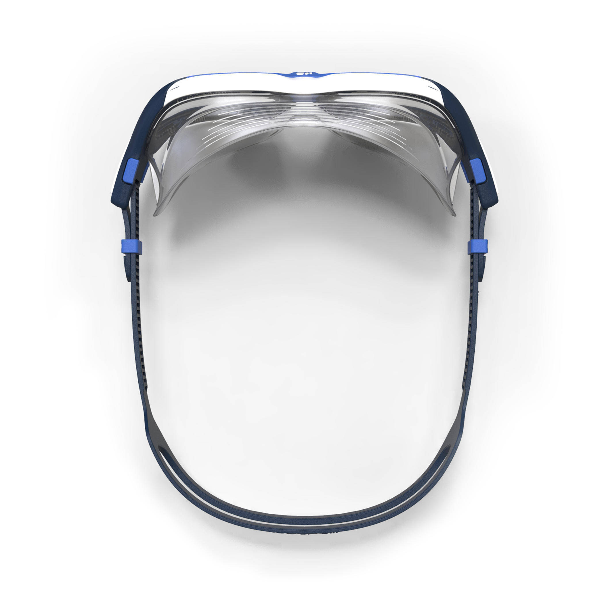 Swimming Goggles Mask Size L Clear Lenses -WHITE/ BLUE (Not for Diving) -  5