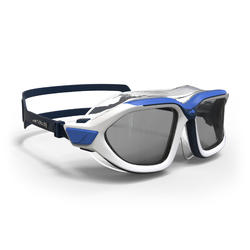 Masque de natation 500 ACTIVE taille L Blanc Bleu verres fumés