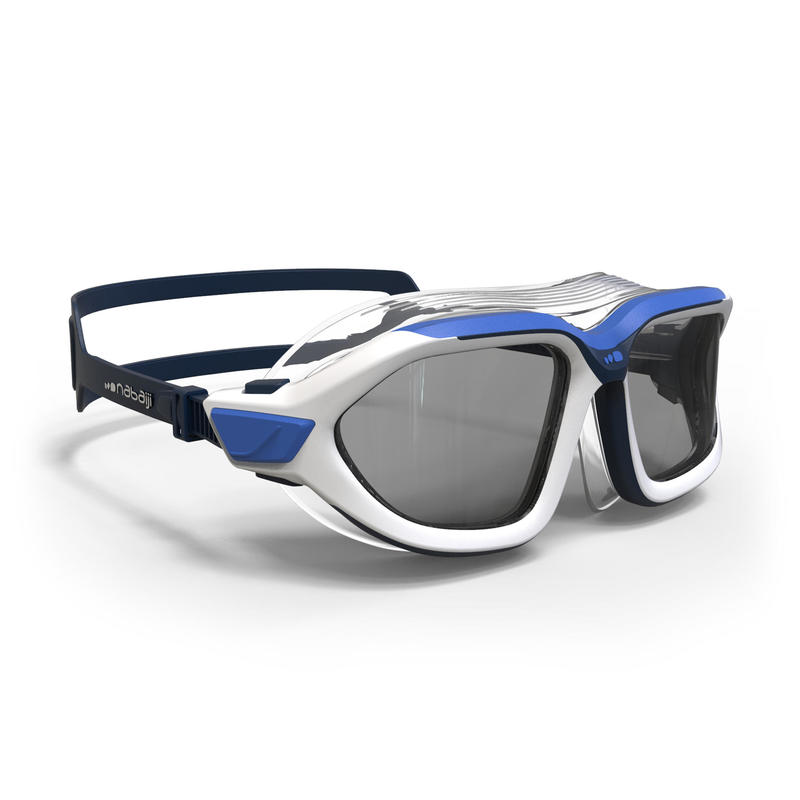 Masque de natation 500 ACTIVE taille G Blanc Bleu verres fumés Masque de natation 500 ACTIVE taille G Blanc Bleu verres fumés
